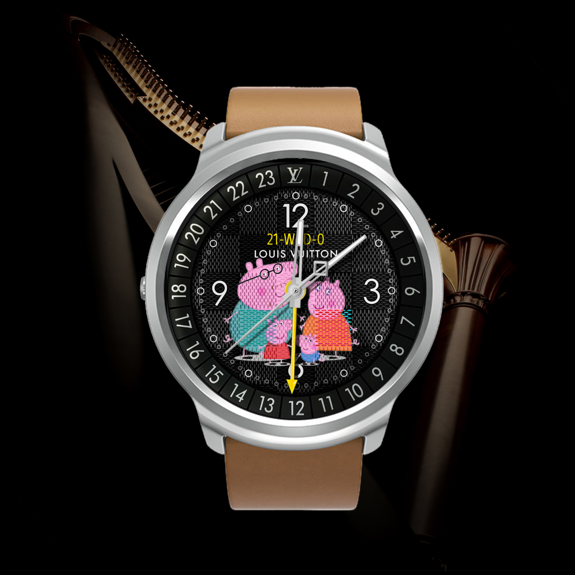 zsjcl修改自用表盘分享(587)小猪佩奇表盘-ticwatch 表盘专区 - tic